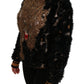 Elegant Leopard Motive Wool Blend Sweater
