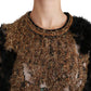 Elegant Leopard Motive Wool Blend Sweater
