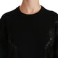 Elegant Cashmere Crewneck Sweater with Lace Detail
