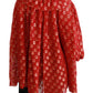 Elegant Silk Metallic Polka Dot Blouse