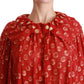 Elegant Silk Metallic Polka Dot Blouse