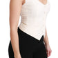 Elegant White Sleeveless Wool-Silk Blend Vest