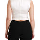 Elegant White Sleeveless Wool-Silk Blend Vest