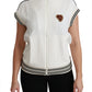 Elegant Crystal-Embellished Zip Sweater