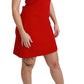 Chic Red Wool Shift Mini Dress