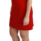 Chic Red Wool Shift Mini Dress