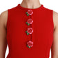 Chic Red Wool Shift Mini Dress