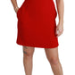 Chic Red Wool Shift Mini Dress