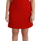 Chic Red Wool Shift Mini Dress