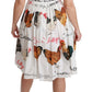 White A-Line Mini Dress with Rooster Print