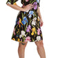 Floral Brocade Shift Mini Dress