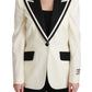 Elegant Off-White Silk-Lined Blazer