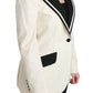 Elegant Off-White Silk-Lined Blazer