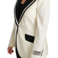 Elegant Off-White Silk-Lined Blazer