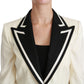 Elegant Off-White Silk-Lined Blazer