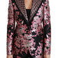Elegant Floral Jacquard Blazer