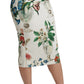 Elegant Floral Midi Silk Skirt