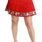 Elegant Floral Red High Waist Skirt