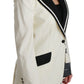Elegant Cream & Black Detailed Blazer