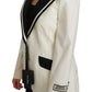 Elegant Cream & Black Detailed Blazer