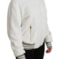 Elegant White Lace Bomber Jacket