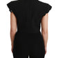 Elegant Black Cropped Blazer Vest