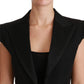 Elegant Black Cropped Blazer Vest