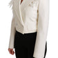 Elegant White Double Breasted Blazer Jacket