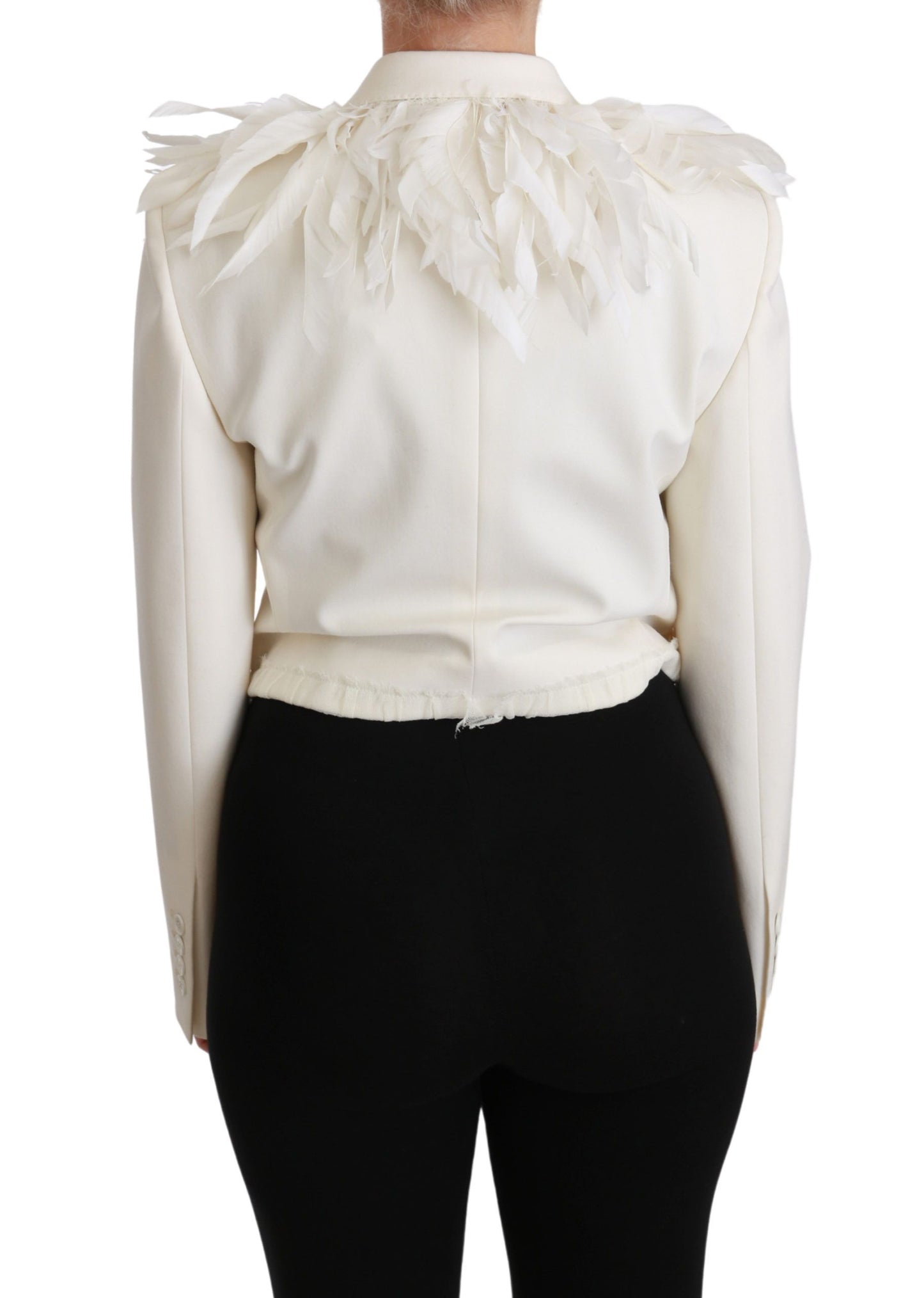 Elegant White Double Breasted Blazer Jacket