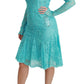 Elegant Light Blue Lace Sheath Dress