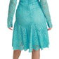 Elegant Light Blue Lace Sheath Dress