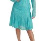 Elegant Light Blue Lace Sheath Dress