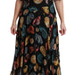 Elegant Sea Shells Print Silk Midi Dress