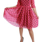 Elegant Polka Dot A-Line Knee Length Dress