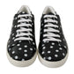 Black Polka Dotted Leather Sneakers