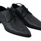 Elegant Blue Python Leather Dress Shoes