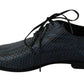Elegant Blue Python Leather Dress Shoes