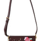 Elegant Burgundy Crystal Embellished Leather Bag