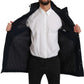 Elegant Dark Blue Long Coat Parka