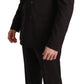 Elegant Brown Wool-Silk Men's Suit