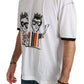 Elegant White Silk-Blend Men's T-Shirt