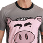 Gray Cotton Year of the Pig T-Shirt