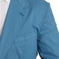 Elegant Blue Cotton Formal Blazer