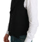 Elegant Black Silk Blend Dress Vest