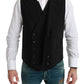Elegant Black Silk Blend Dress Vest