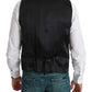 Elegant Black Wool-Blend Formal Vest