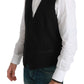 Elegant Black Wool-Blend Formal Vest
