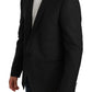 Chic Black Polka Dot Martini Blazer