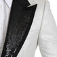 Elegant Monochrome Sequin Lapel Blazer