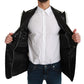 Elegant Monochrome Sequin Lapel Blazer